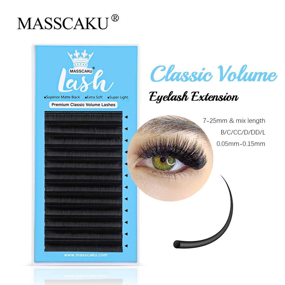 Eyelash Extension Russian Volume - MASSAKU 클래식 정사이즈 속눈썹 익스텐션, 개별