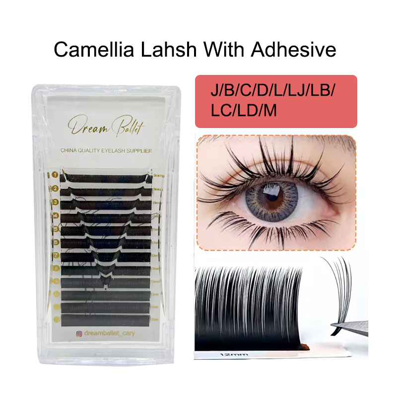 Eyelash Extension Russian Volume - 드림 발레 카멜리아 속눈썹 접착제 포함