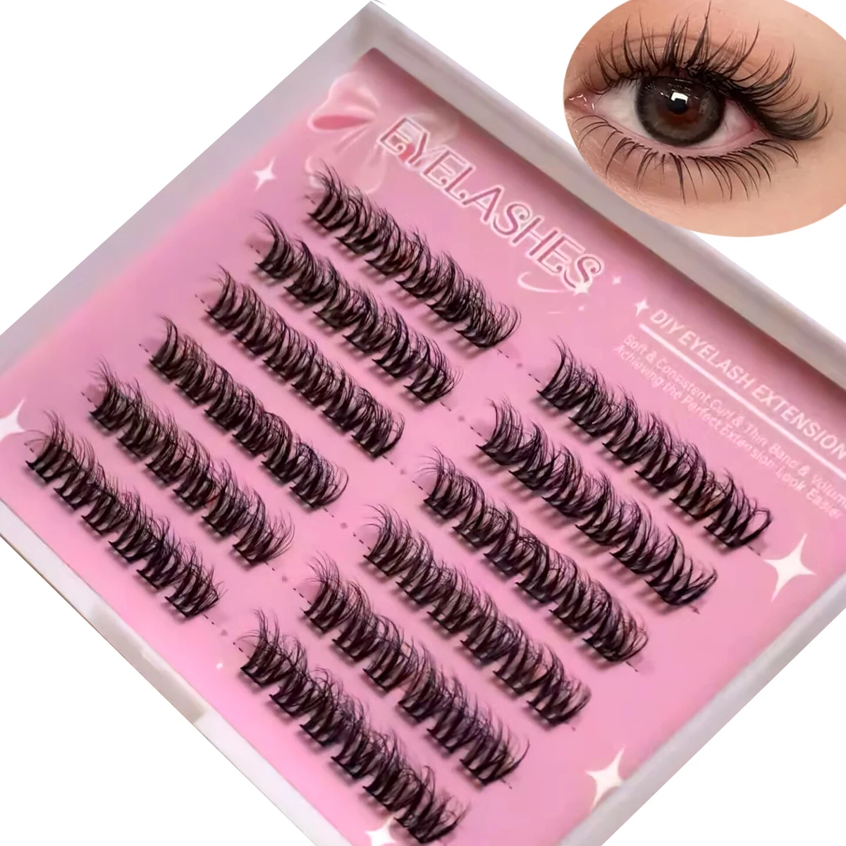Eyelash Extension For Big Eyes - AMSDCN 10줄 인조 속눈썹 블랙 0.07mm