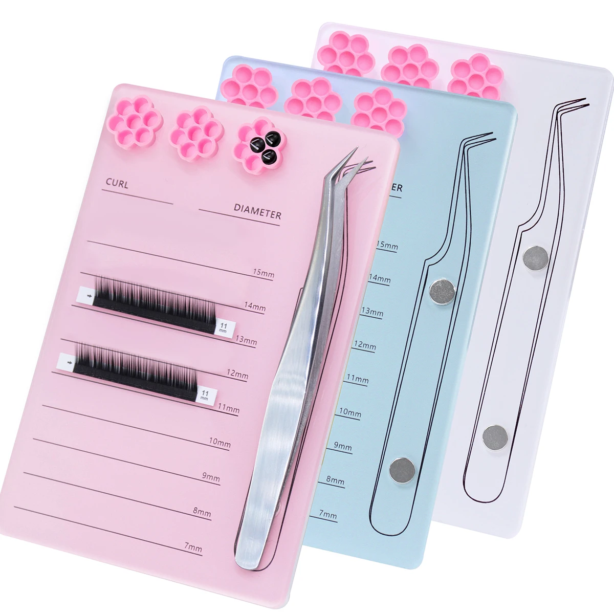 속눈썹 연장 스케일 홀더 접착제 팔레트 컵이있는 자기  - Eyelash Extension Menu 리뷰 및 가격