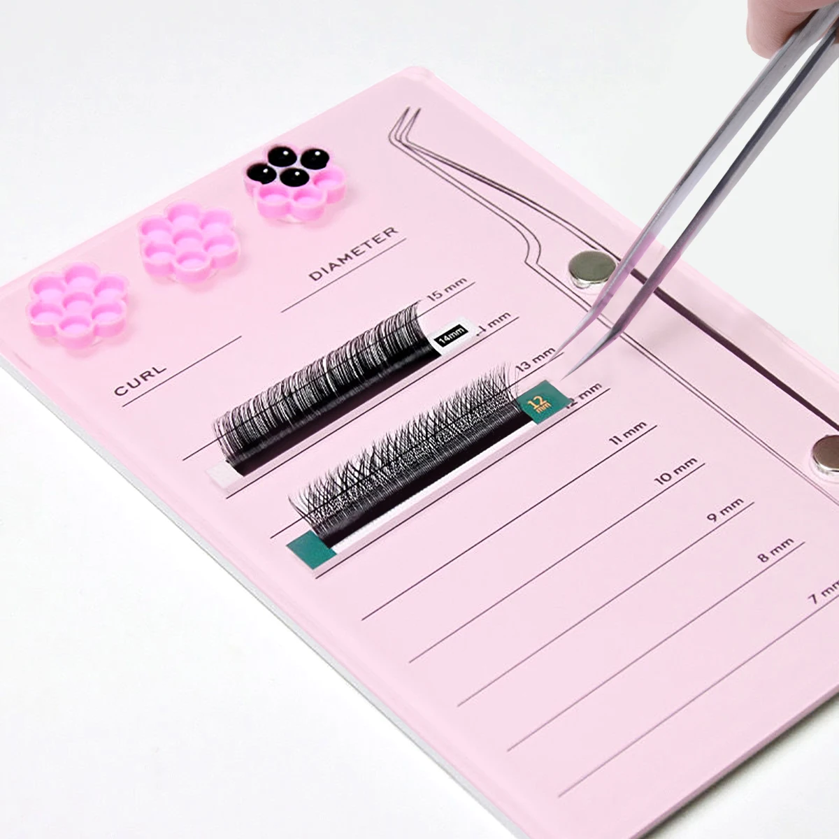 속눈썹 연장 스케일 홀더 접착제 팔레트 컵이있는 자기  - Eyelash Extension Menu 리뷰 및 가격