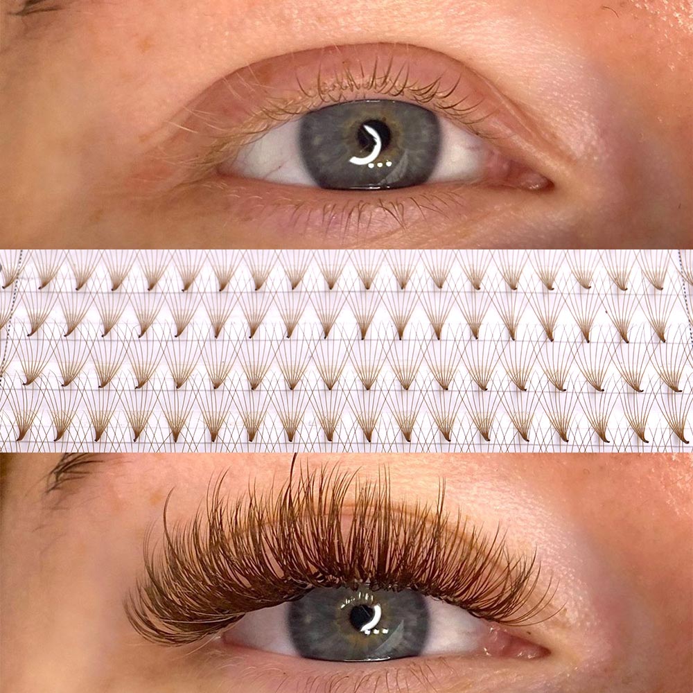 320개 컬러 포인티드 베이스 브라운 프리메이드 팬 5 - Eyelash Extension Russian Volume 리뷰 및 가격