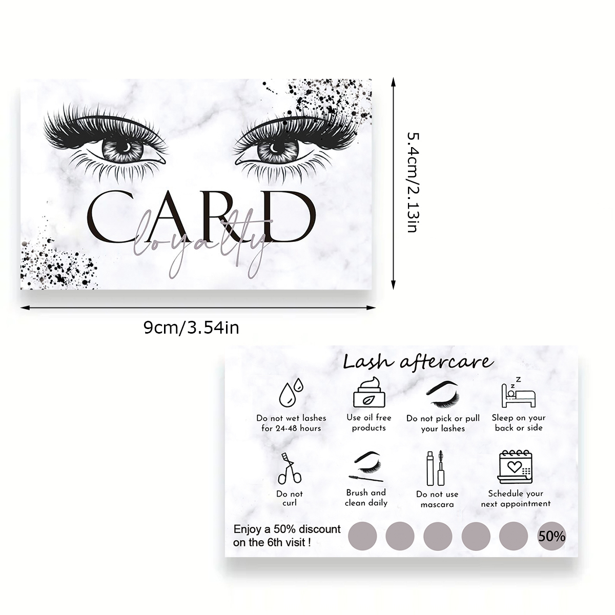 50 개/몫 대리석 속눈썹 애프터 케어 카드 래쉬 명함 - Eyelash Extension Menu 리뷰 및 가격